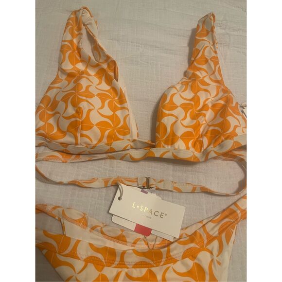 L*Space Avery and Camryn Bikini Top And Bottom Set in Mango NEW NWT - Picture 4 of 7